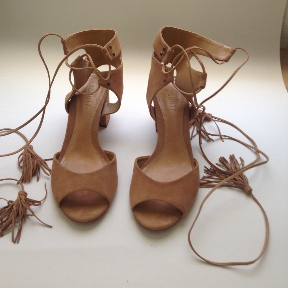 Schutz Tan Lace-up